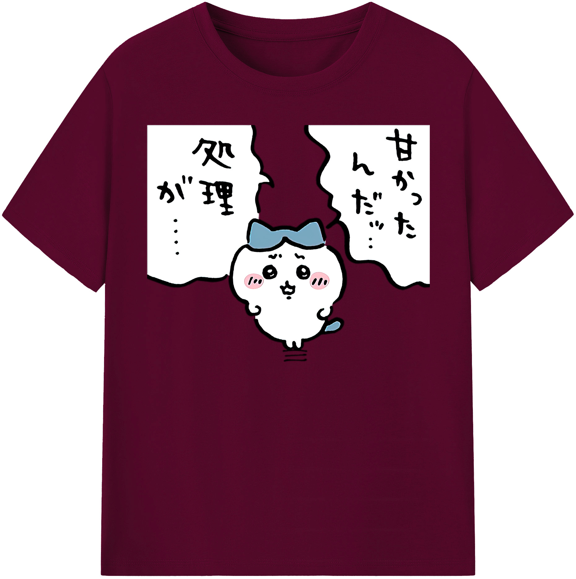 （画像用） ちいかわ ハチワレ Chii-kawa hachiware レディースカジュアルプリントTシャツ（綿100％）